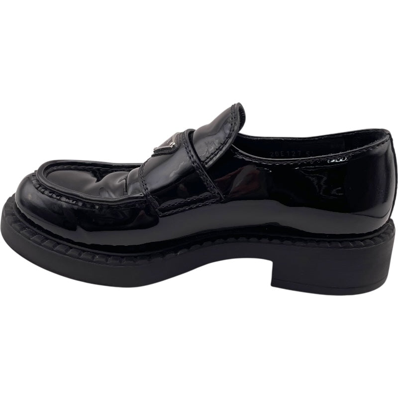 プラダ PRADA チョコレートブラッシュドレザーローファー 2DE127 ブラック レザー レディース ローファー