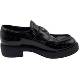 プラダ PRADA チョコレートブラッシュドレザーローファー 2DE127 ブラック レザー レディース ローファー