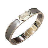 エルメス HERMES スーパーHバングル グレー ゴールド金具 メタル メンズ バングル