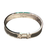 エルメス HERMES スーパーHバングル グレー ゴールド金具 メタル メンズ バングル