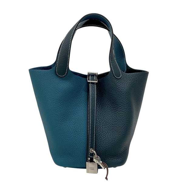 エルメス HERMES ピコタンロック PM カザック Y刻 ヴェールボスフォール×ヴェールシプレス シルバー金具 トリヨンクレマンス レディース ハンドバッグ