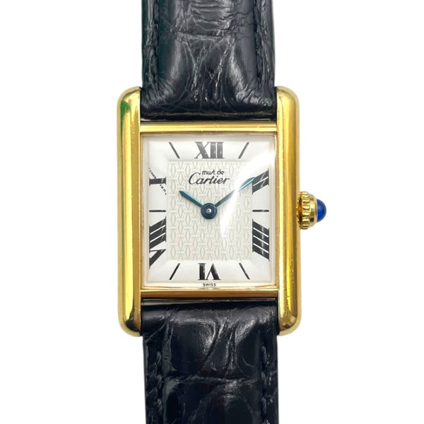 カルティエ Cartier マストタンク SM W1009654 ホワイト SV/GF レディース 腕時計