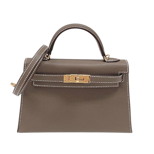 エルメス HERMES ミニケリー2 K刻 エトゥープ ゴールド金具 エプソン レディース ハンドバッグ ショルダーバッグ