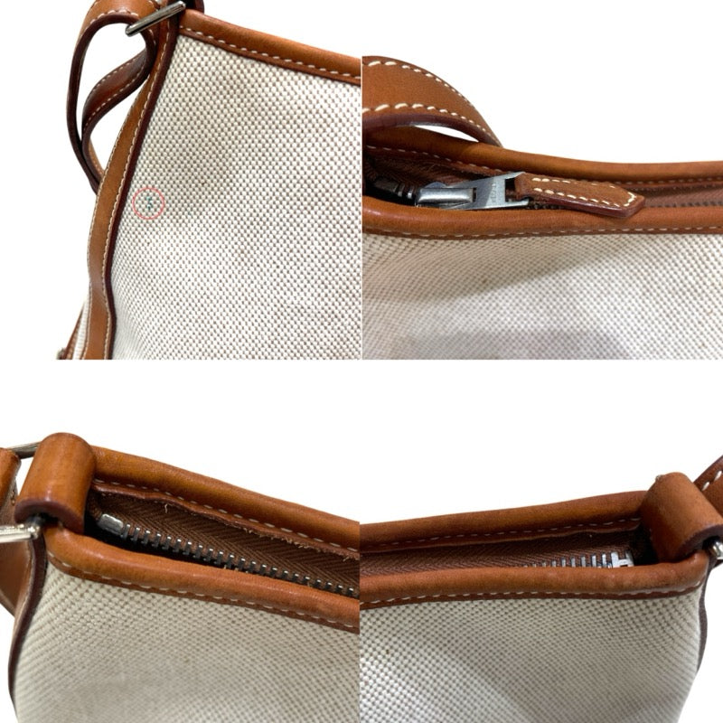 エルメス HERMES ベラルンゴMM □E刻 エクリュ・フォーブ トワル・バレニア レディース ショルダーバッグ