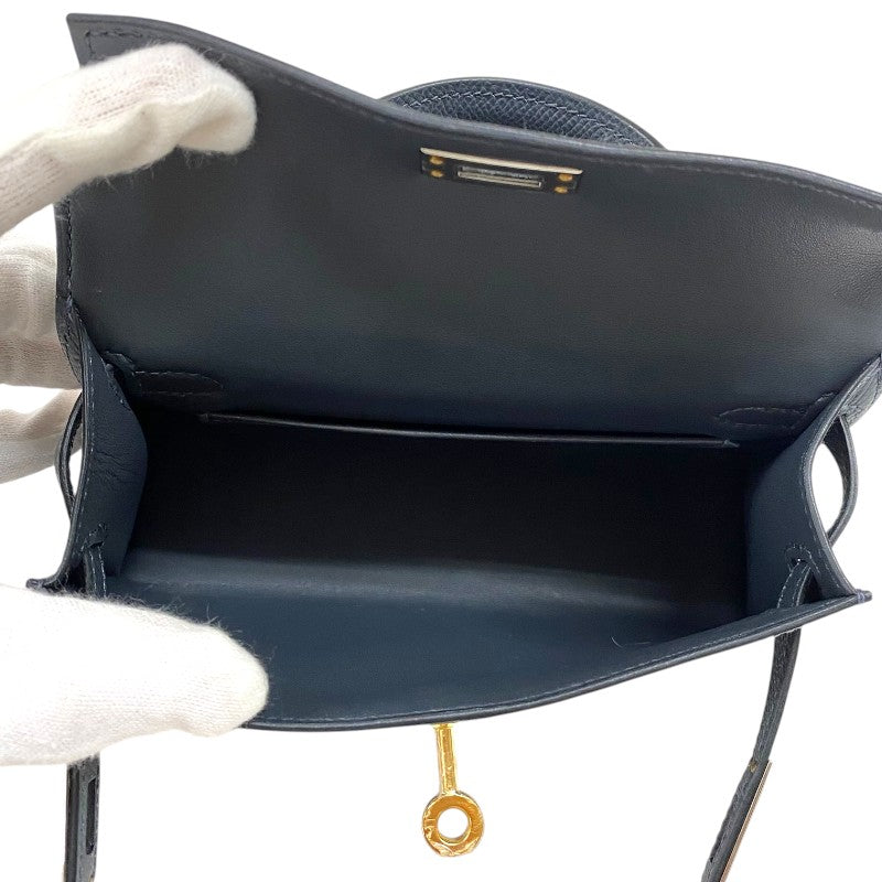 エルメス HERMES ミニケリー2 W刻 グリミスティ シルバー金具×ゴールド金具 エプソン レディース ハンドバッグ ショルダーバッグ