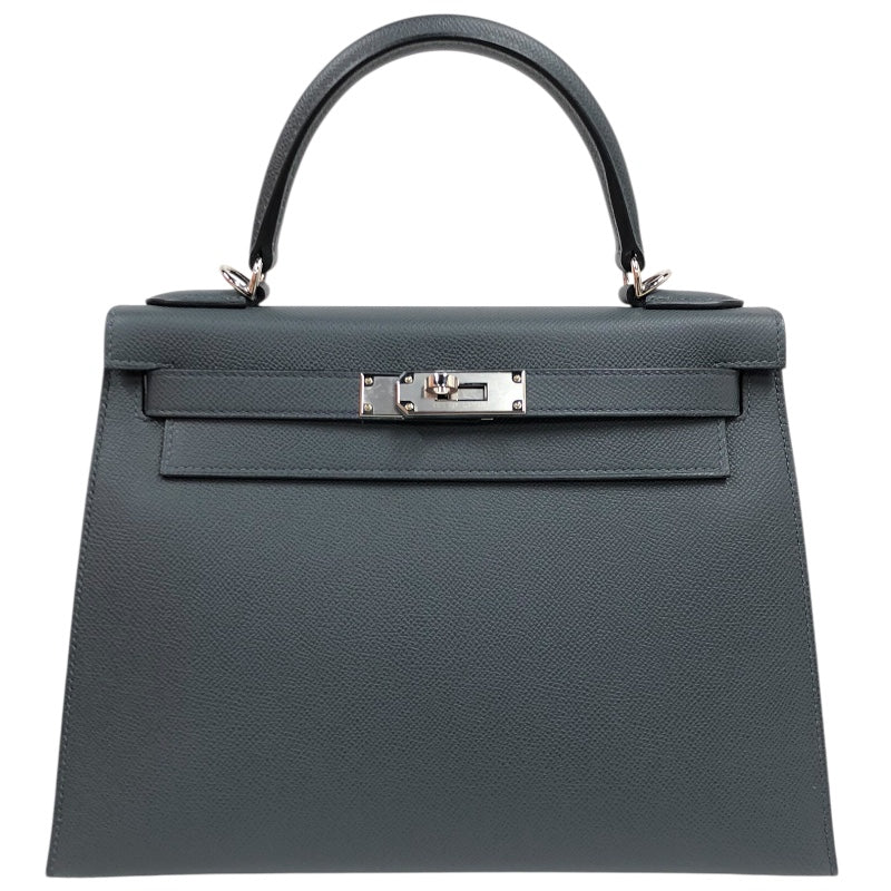 エルメス HERMES ケリー28　外縫い W刻印　(2024年製) グリミスティ　シルバー金具 ヴォーエプソン レディース ショルダーバッグ