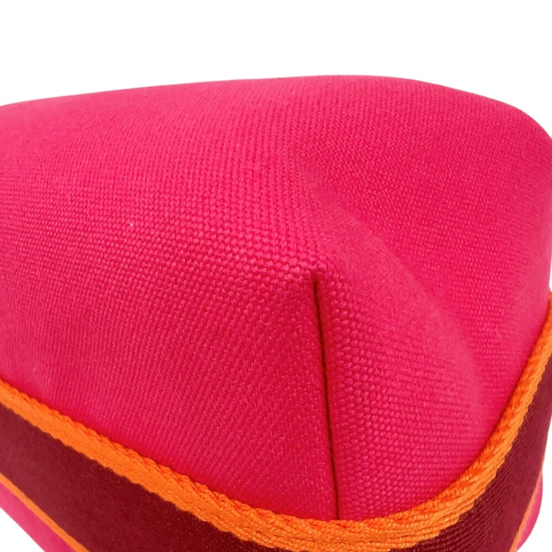 エルメス HERMES ブリッドアブラックPM ピンク/オレンジ/レッド　シルバー金具 キャンバス レディース ポーチ