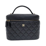 シャネル CHANEL タイムレスクラシック バニティバッグ AP2573 ブラック ゴールド金具 キャビアスキン レディース ハンドバッグ