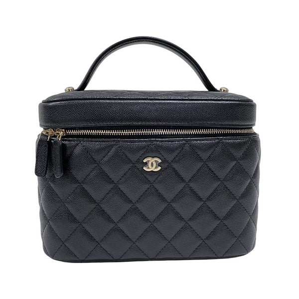 シャネル CHANEL タイムレスクラシック バニティバッグ AP2573 ブラック ゴールド金具 キャビアスキン レディース ハンドバッグ