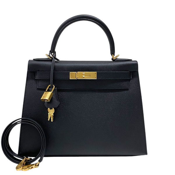 エルメス HERMES ケリー28 外縫い K刻 ブラック ゴールド金具 エプソン レディース ハンドバッグ ショルダーバッグ