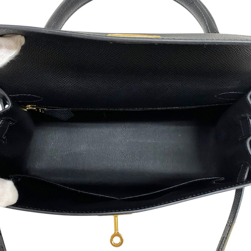 エルメス HERMES ケリー28 外縫い K刻 ブラック ゴールド金具 エプソン レディース ハンドバッグ ショルダーバッグ