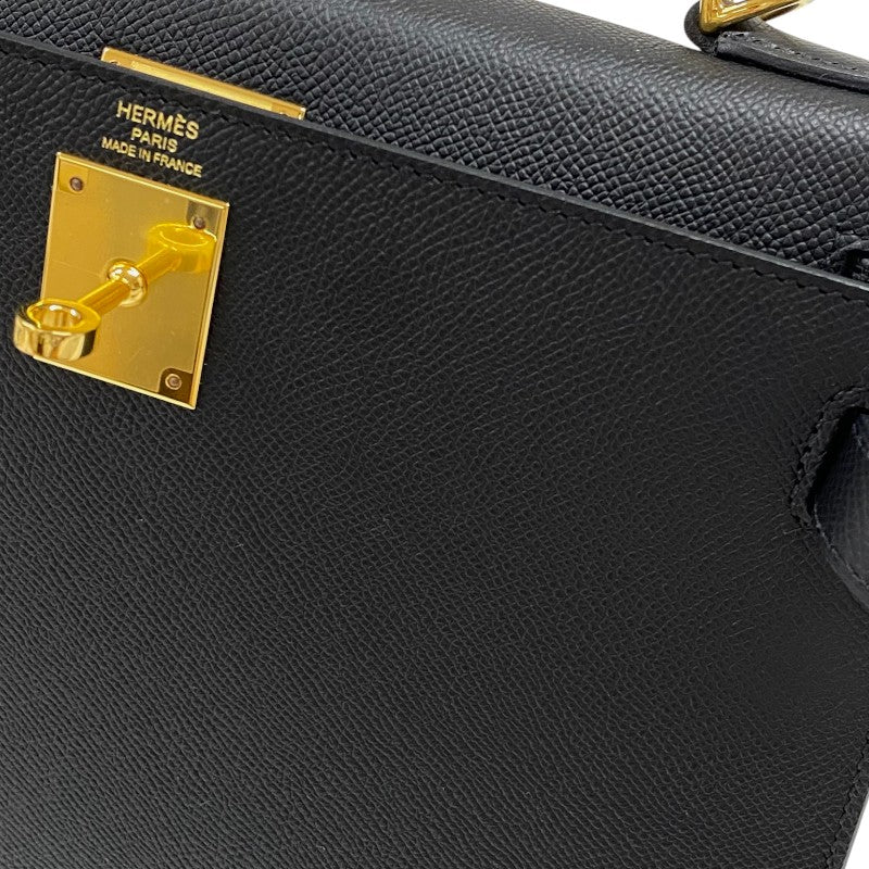 エルメス HERMES ケリー28 外縫い K刻 ブラック ゴールド金具 エプソン レディース ハンドバッグ ショルダーバッグ
