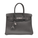 エルメス HERMES バーキン30 T刻 エタン シルバー金具 トゴ レディース ハンドバッグ