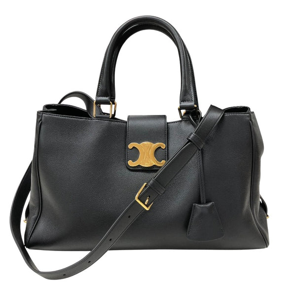 セリーヌ CELINE ミディアム アポリーヌ 2WAY ショルダーバッグ 114963 ブラック サプルカーフ レディース ハンドバッグ