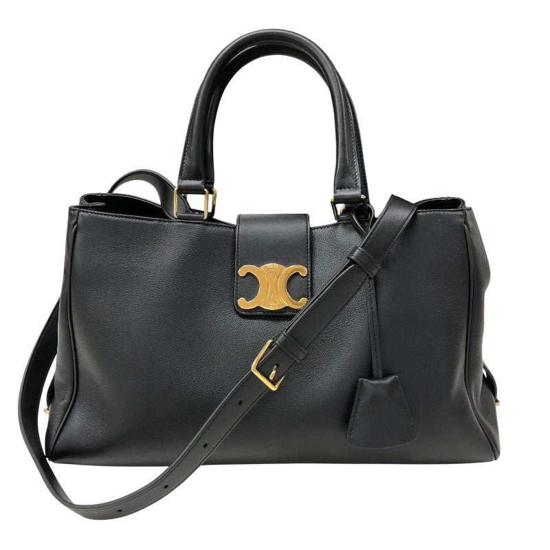 セリーヌ CELINE ミディアム アポリーヌ 2WAY ショルダーバッグ 114963 ブラック サプルカーフ レディース ハンドバッグ