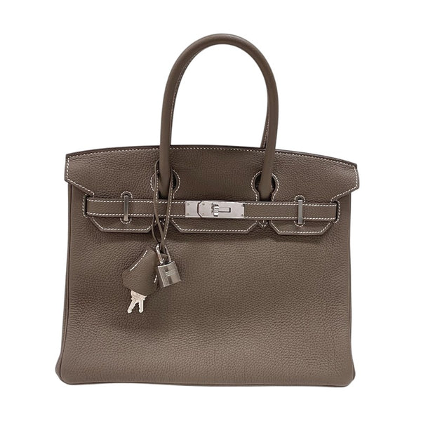 エルメス HERMES バーキン30 Y刻 エトゥープ シルバー金具 トゴ レディース ハンドバッグ