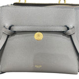 セリーヌ CELINE ベルトバッグ ナノ 189003 グレー ゴールド金具 グレインカーフ レディース ショルダーバッグ