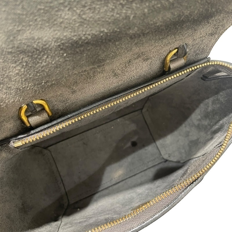 セリーヌ CELINE ベルトバッグ ナノ 189003 グレー ゴールド金具 グレインカーフ レディース ショルダーバッグ