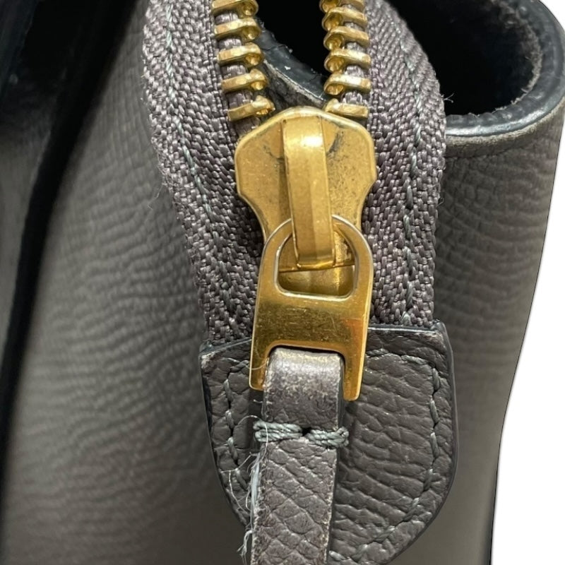 セリーヌ CELINE ベルトバッグ ナノ 189003 グレー ゴールド金具 グレインカーフ レディース ショルダーバッグ