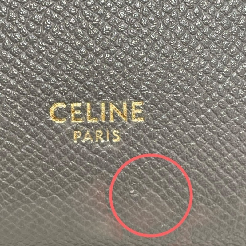 セリーヌ CELINE ベルトバッグ ナノ 189003 グレー ゴールド金具 グレインカーフ レディース ショルダーバッグ