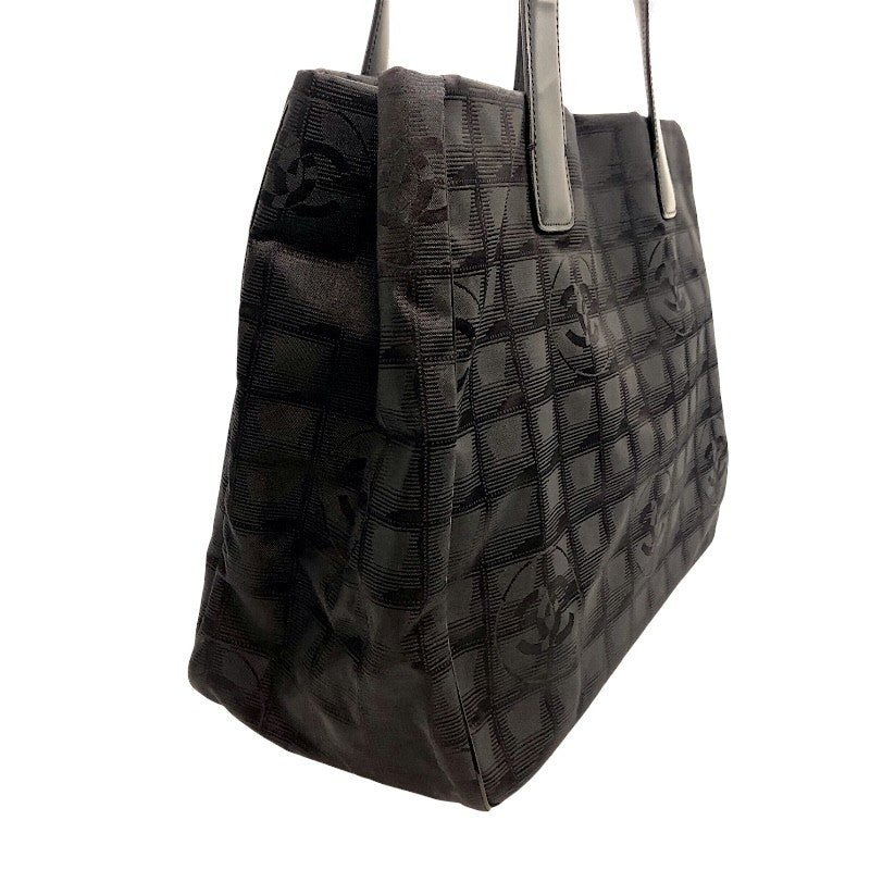 シャネル CHANEL ニュートラベル ライントート MM A15991 ブラック×GD金具 ナイロン/レザー レディース トートバッグ