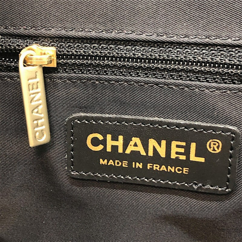 シャネル CHANEL ニュートラベル ライントート MM A15991 ブラック×GD金具 ナイロン/レザー レディース トートバッグ