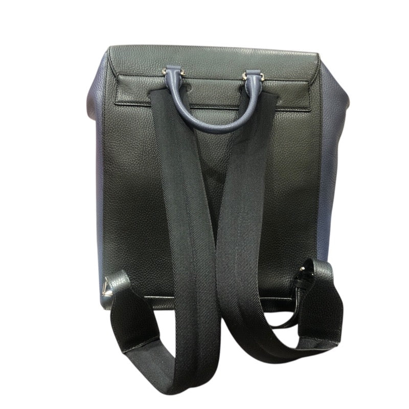 グッチ GUCCI ロゴ エンボス バックパック 406364 ネイビー×ブラック レザー メンズ リュック・デイパック