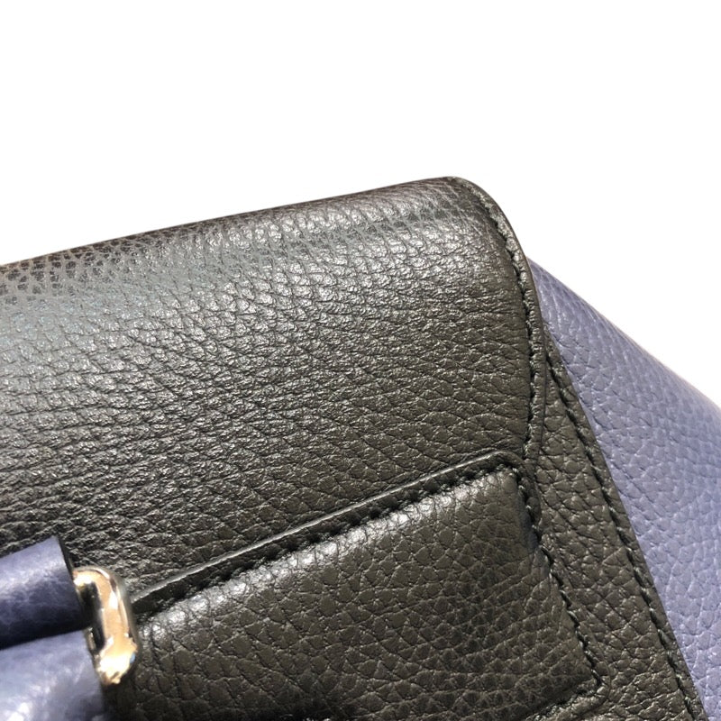 グッチ GUCCI ロゴ エンボス バックパック 406364 ネイビー×ブラック レザー メンズ リュック・デイパック