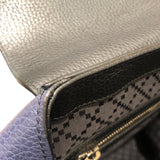 グッチ GUCCI ロゴ エンボス バックパック 406364 ネイビー×ブラック レザー メンズ リュック・デイパック