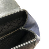 グッチ GUCCI ロゴ エンボス バックパック 406364 ネイビー×ブラック レザー メンズ リュック・デイパック