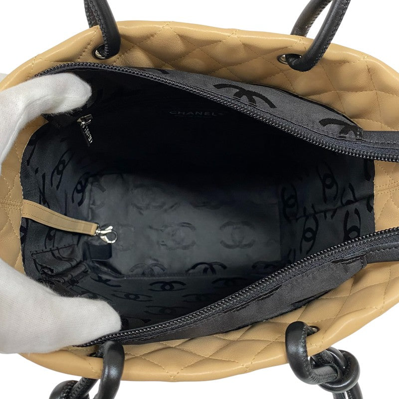 シャネル CHANEL カンボンライントート ミディアム A25167 ベージュ×ブラック レディース ハンドバッグ