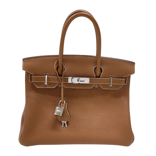 エルメス HERMES バーキン30 □N刻 ゴールド シルバー金具 トゴ レディース ハンドバッグ
