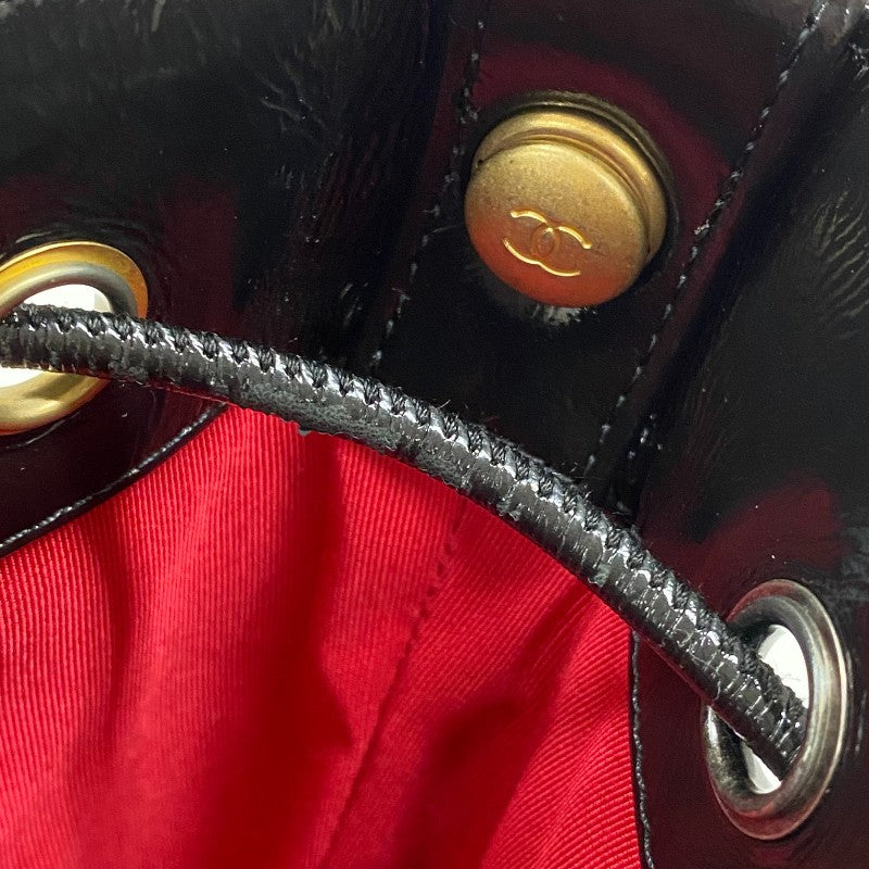シャネル CHANEL マトラッセ バケットホーボーバッグ AS1877 ブラック パテントカーフ レディース ショルダーバッグ