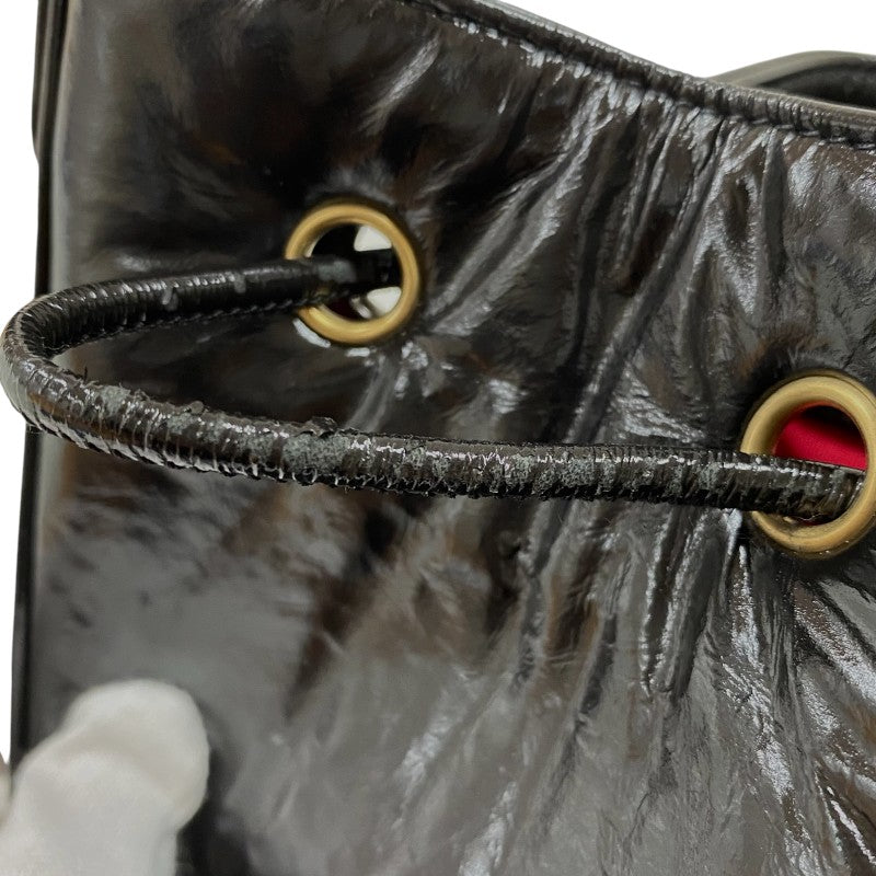 シャネル CHANEL マトラッセ バケットホーボーバッグ AS1877 ブラック パテントカーフ レディース ショルダーバッグ