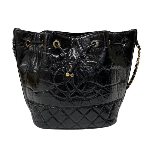 シャネル CHANEL マトラッセ バケットホーボーバッグ AS1877 ブラック パテントカーフ レディース ショルダーバッグ