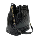シャネル CHANEL マトラッセ バケットホーボーバッグ AS1877 ブラック パテントカーフ レディース ショルダーバッグ