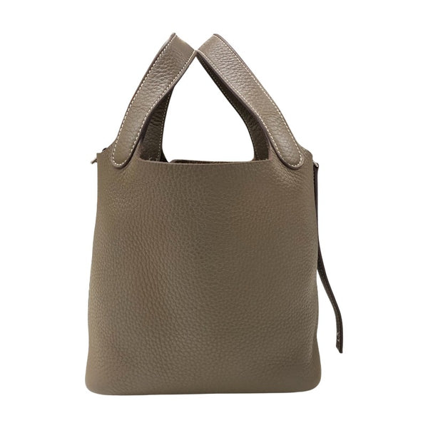 エルメス HERMES ピコタンロックPM W刻 エトゥープ シルバー金具 トリヨン レディース ハンドバッグ