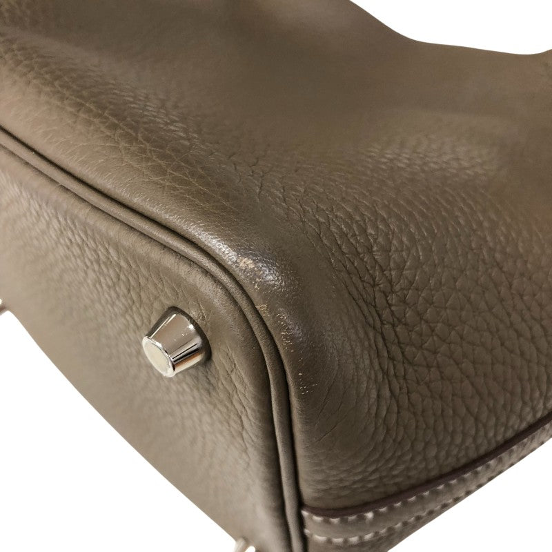 エルメス HERMES ピコタンロックPM W刻 エトゥープ シルバー金具 トリヨン レディース ハンドバッグ