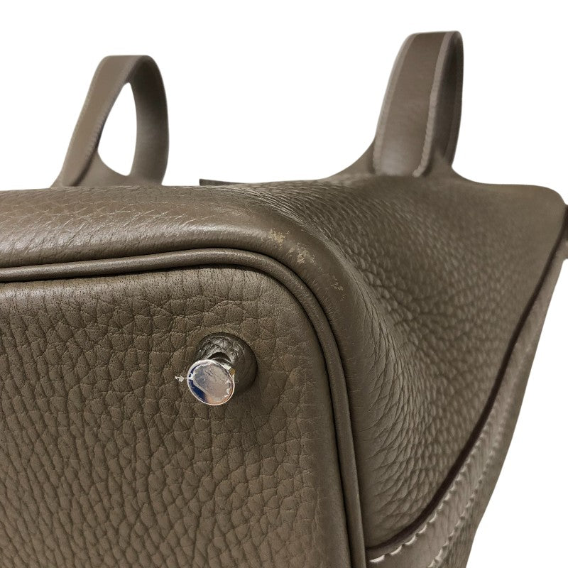 エルメス HERMES ピコタンロックPM W刻 エトゥープ シルバー金具 トリヨン レディース ハンドバッグ