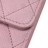 シャネル CHANEL マトラッセ 二つ折り財布 AP4086 ピンク ゴールド金具 キャビアスキン レディース ウォレット