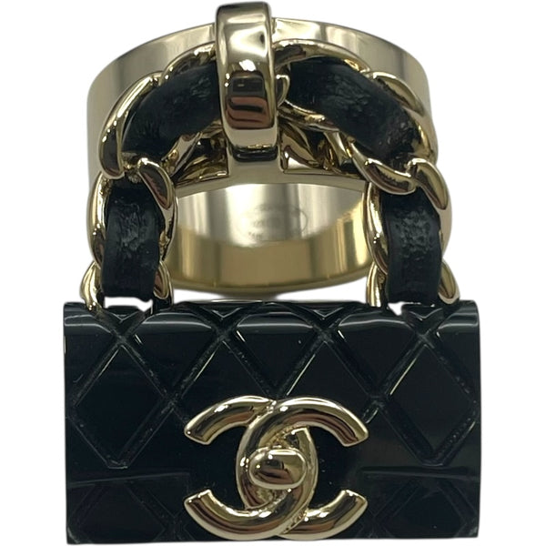 シャネル CHANEL マトラッセリング ブラック GP ジュエリー