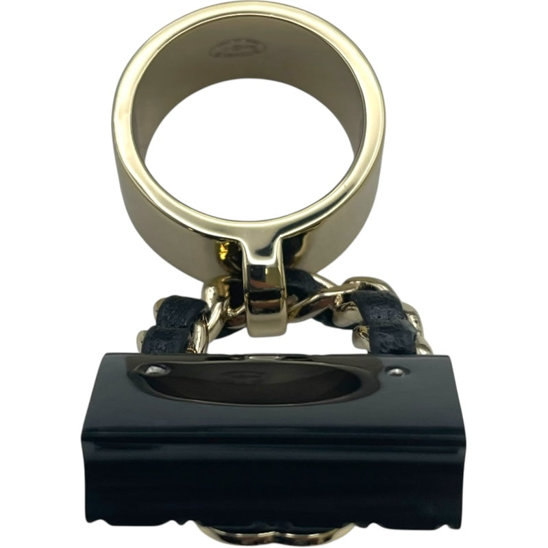 シャネル CHANEL マトラッセリング ブラック GP ジュエリー