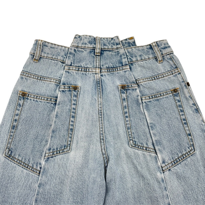 メゾン マルジェラ Maison Margiela 再構築ワイドデニムパンツ S51LA0128 ブルー コットン レディース デニムパンツ