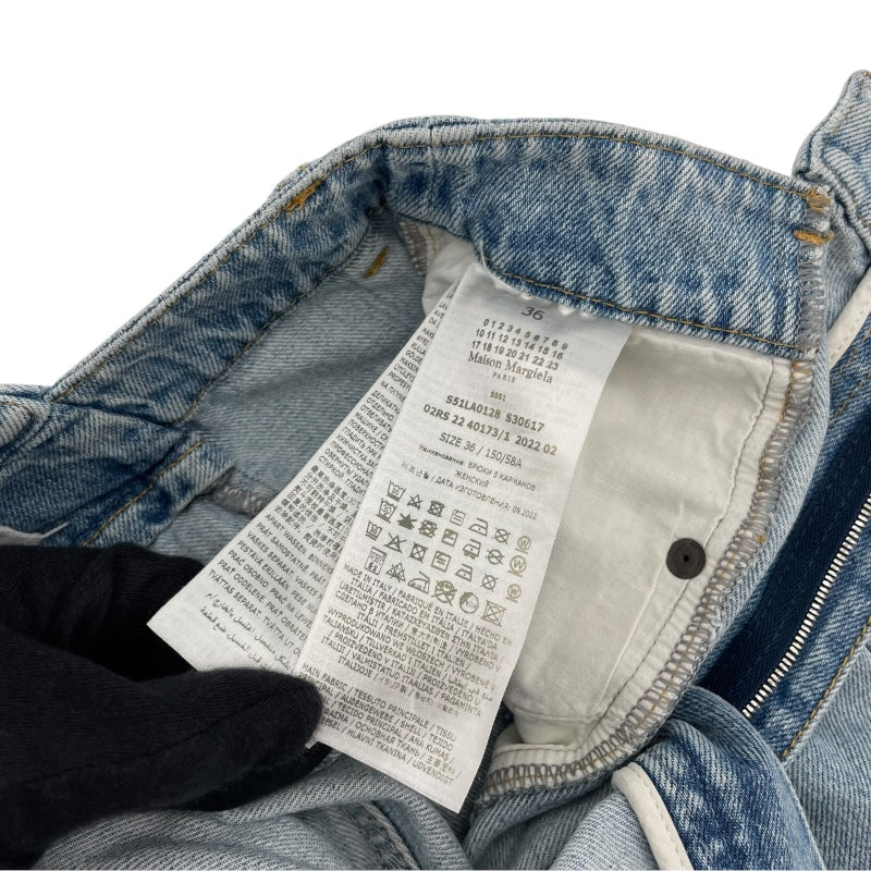 メゾン マルジェラ Maison Margiela 再構築ワイドデニムパンツ S51LA0128 ブルー コットン レディース デニムパンツ