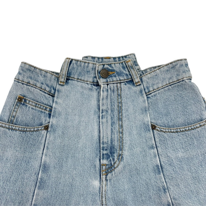 メゾン マルジェラ Maison Margiela 再構築ワイドデニムパンツ S51LA0128 ブルー コットン レディース デニムパンツ