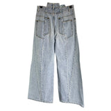 メゾン マルジェラ Maison Margiela 再構築ワイドデニムパンツ S51LA0128 ブルー コットン レディース デニムパンツ