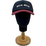 ミュウミュウ miu miu フロントロゴ刺繍ベースボールキャップ ５HC179 ネイビー コットン ユニセックス その他ファッション雑貨