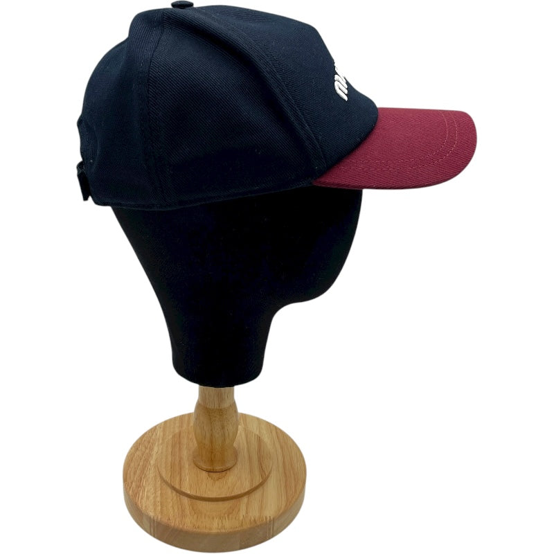 ミュウミュウ miu miu フロントロゴ刺繍ベースボールキャップ ５HC179 ネイビー コットン ユニセックス その他ファッション雑貨