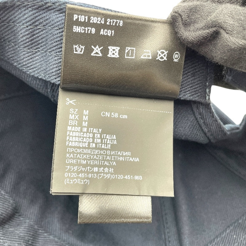 ミュウミュウ miu miu フロントロゴ刺繍ベースボールキャップ ５HC179 ネイビー コットン ユニセックス その他ファッション雑貨