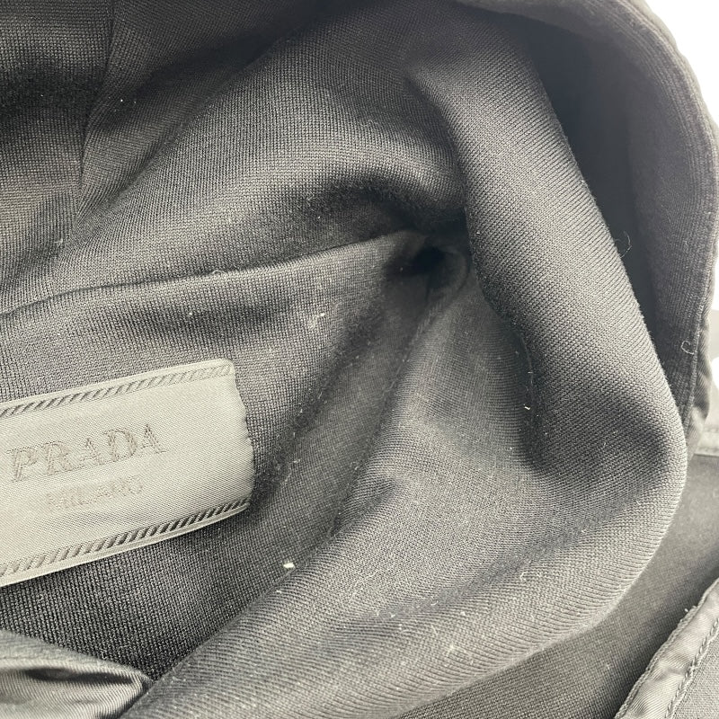 プラダ PRADA トライアングルロゴフーデッドパーカー UJL04C ブラック コットン メンズ パーカー